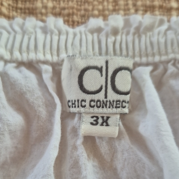 Plus Size White Cotton Renaissance Type Blouse - Picture 2 of 8